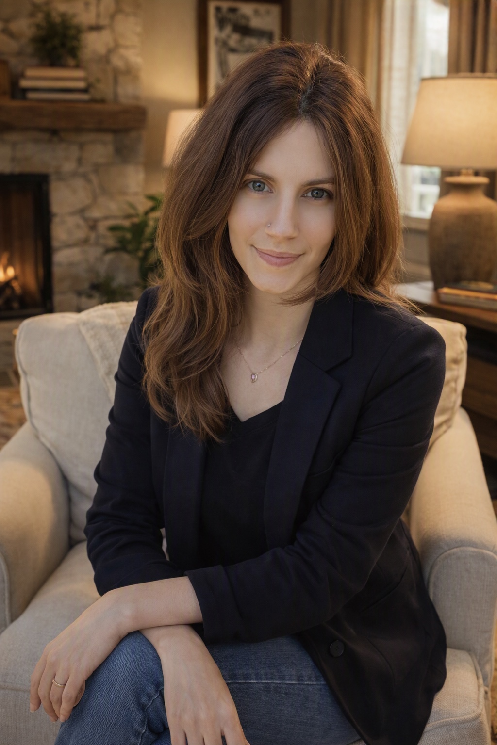 Michelle sitting in a chair